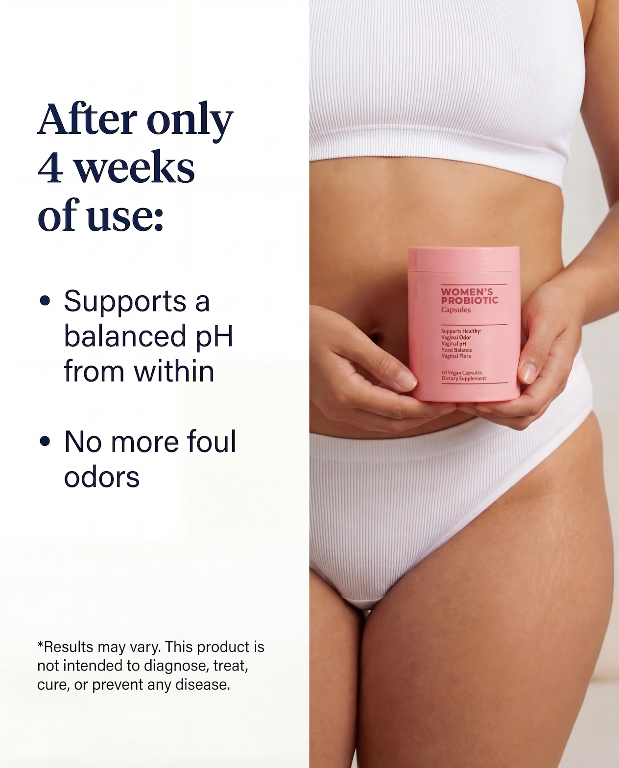 Women's Probiotic Capsules for Vaginal Balance & Daily Freshness